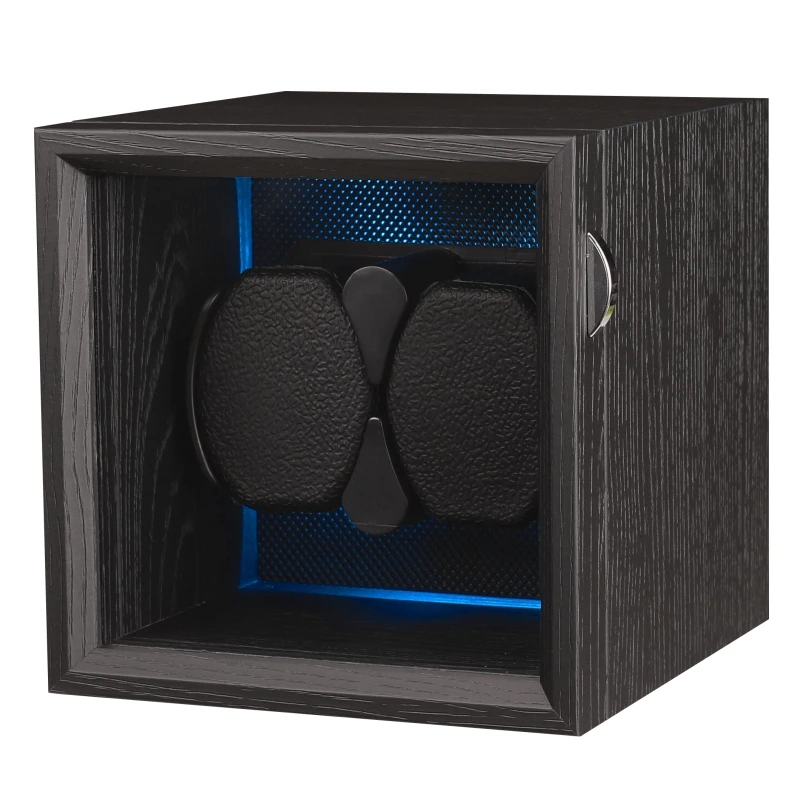 

Embers Black Wooden Watch Box Double Winder Automatic Watch Storage Case with Battery Shaker Mabuchi Motor