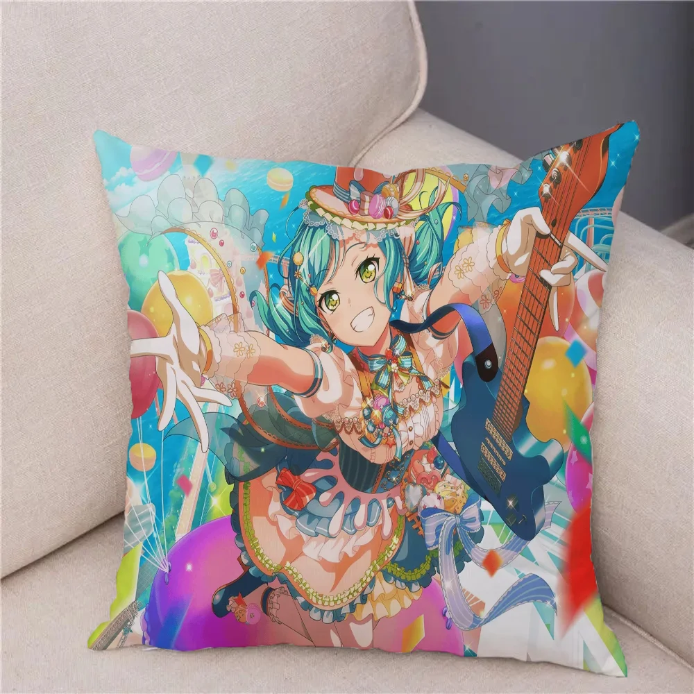 Short Plush BanG Dream Halloween Pillow Cover Throw Pillow Covers Decorative Home Decor Decorative Sofa Cushion Pillowcase 40x40