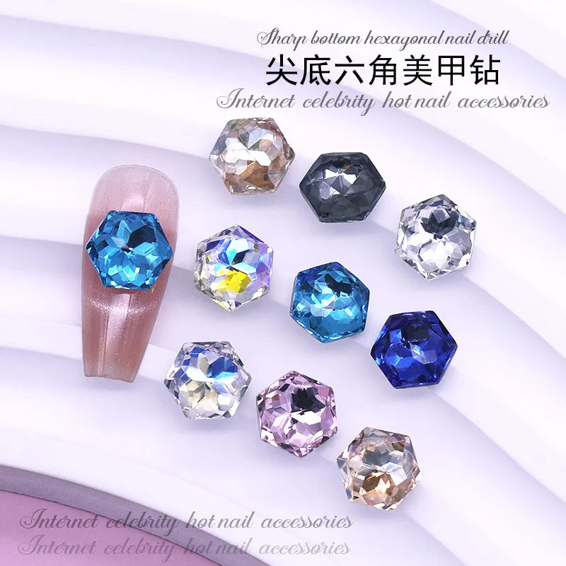 40 قطعة أشار الظهر ثلاثية الأبعاد مسدس مسمار الفن الراين كريستال الماس اكسسوارات جوهرة حجر ل مانيكير الأظافر لوازم الديكور