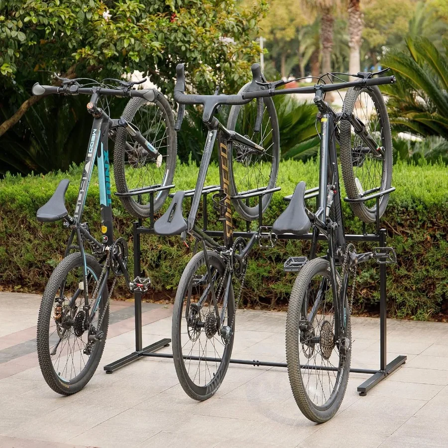 3 5 حامل للدراجات للاستخدام الداخلي والخارجي، رفوف تخزين الدراجات شديدة التحمل مع تصميم موفر للمساحة يناسب الجبال #6