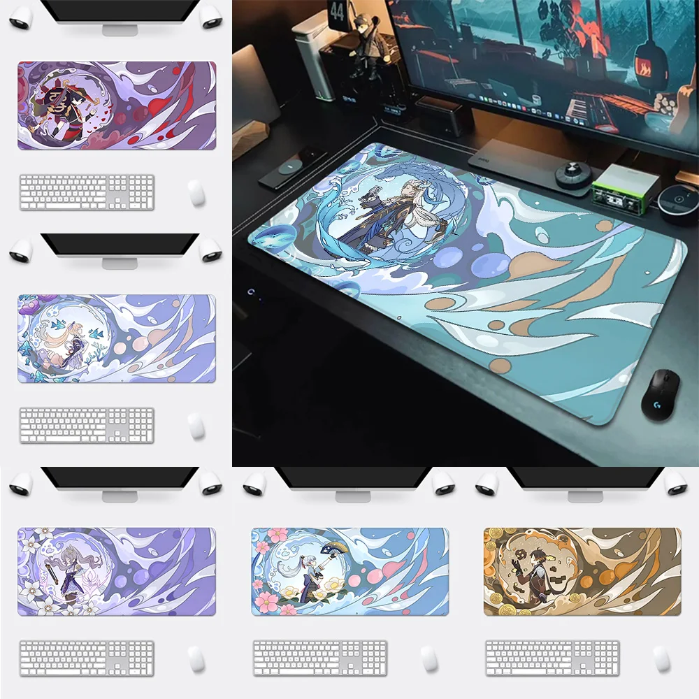 

Anime Game Furina Neuvillette Xiao Wanderer Mousepad Printing Computer Gamers Locking Mouse Pad XXL90x40cm Keyboard PC Desk Pad