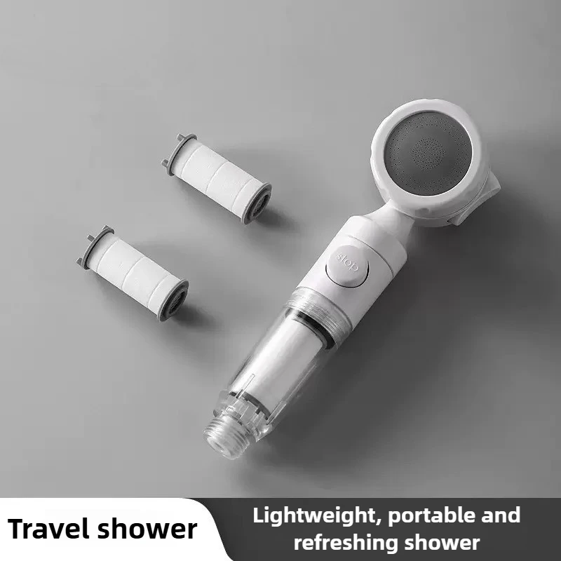 

Pressurized Filter Shower Head Water Purifying and Antibacterial Nozzle Portable Shower Head for Traveling Business Trips Hotel