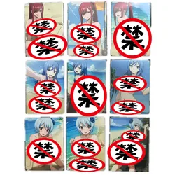 9Pcs/set Anime Fairy Tail Erza Homemade ACG Heroine Sexy Nude Magician Game Hobby Toy Gift Comic Collection Card