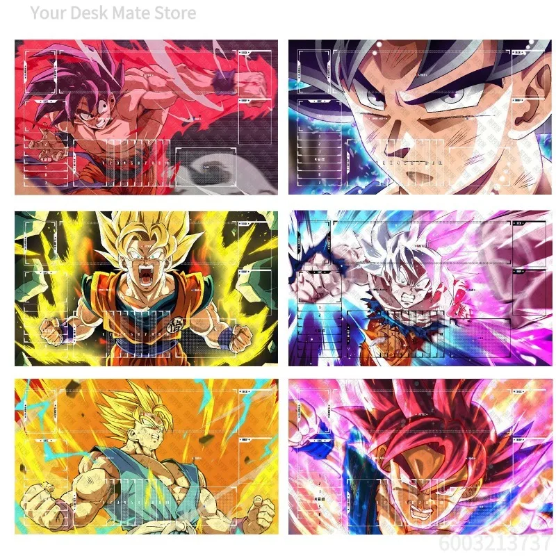 DCG English Version Dragon Ball TCG  Playmat Son Goku Super Saiyan Rubber Single Player Battle Board Game Mat Toy Gift