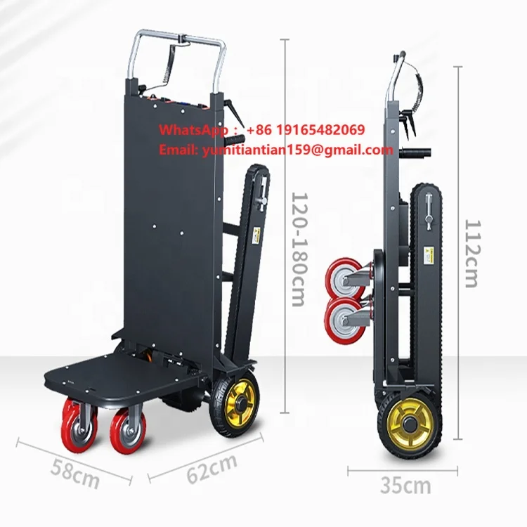 Lily Factory 400kg Load Steel Hand Trolley Motorized Lithium Battery Powered Stair Climbing Cart Platform Convenient OEM