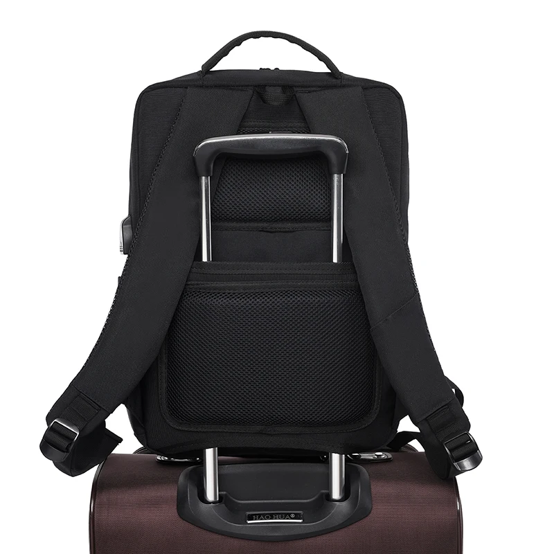 Multi-layer Comfortable Backpack Business Men\'s Backpack USB Charging Port Large Capacity  Waterproof Design Laptop Compartment