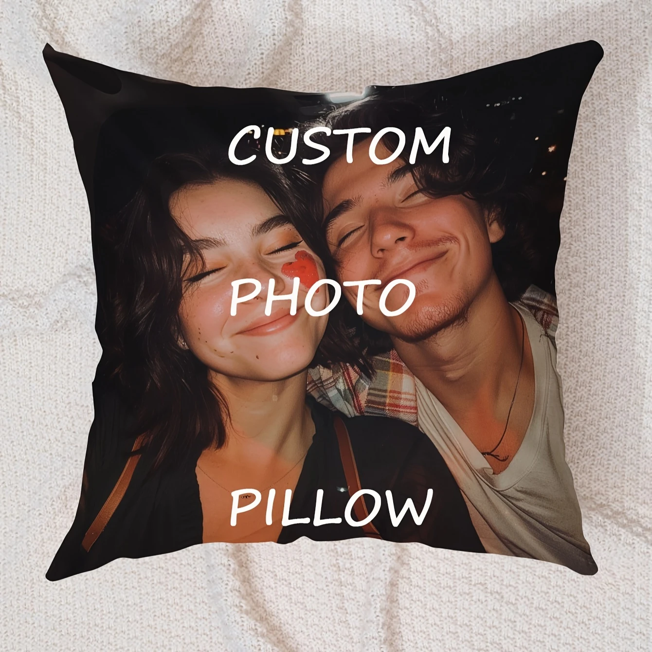 Custom pillowcases: personalized with photos of couples, families, or weddings. Pillow inserts not included.