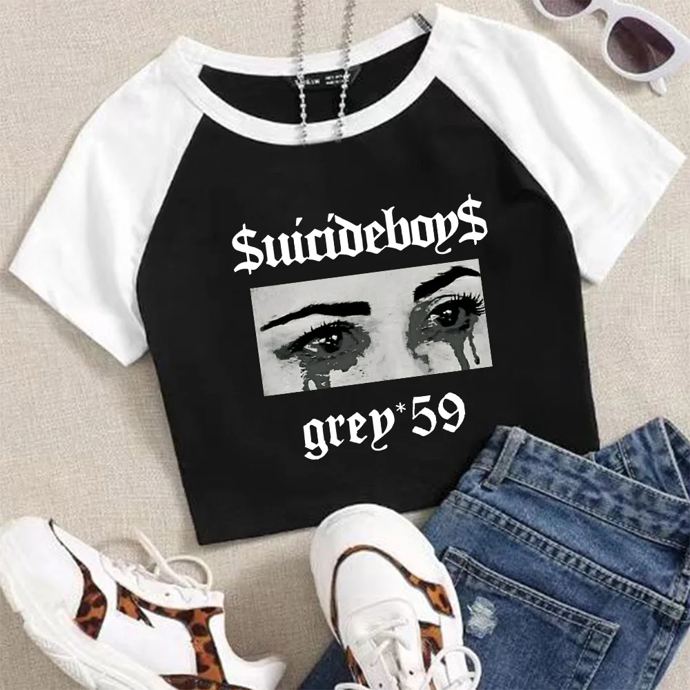 Suicide Boys G-59 T Shirts Streetwear Suicide Boys Merch Vintage Style Graphic Tee Crop Shirt Short Tees Tops Male and Female