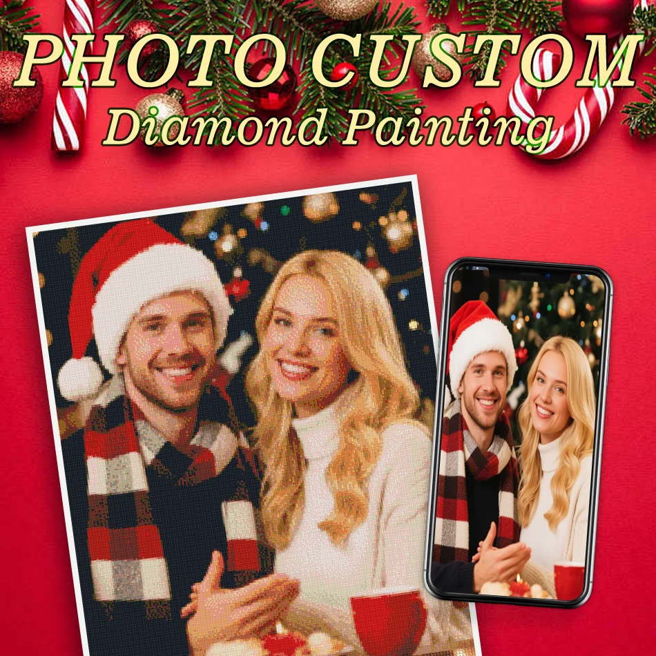 

RUOPOTY Photo Custom Diamond Painting Craft Kit Christmas Gift Create Your Own Diamond Art Painting Kits for Adults Customized