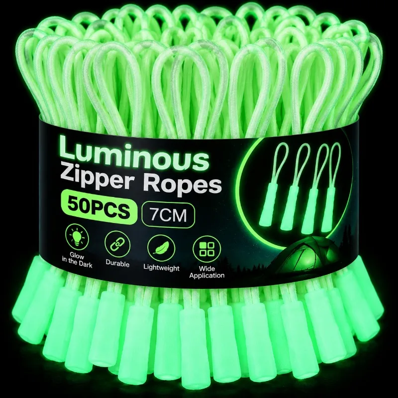Luminous Zipper Pull Rope Glow in The Dark Zipper Puller Backpack Tent Bag Suitcase Outdoor Camping Travel Anti Lost Accessories