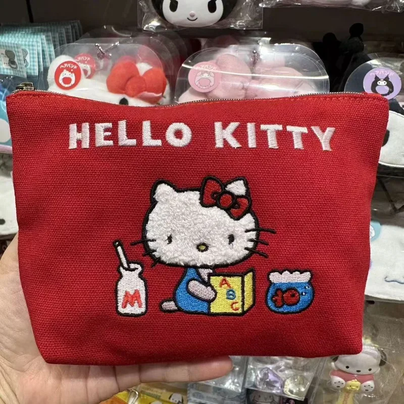 

Милая косметичка Hello Kitty из вельвета, мини-кошелек для монет, портативный дорожный органайзер для женщин и девочек, подарок на день рождения