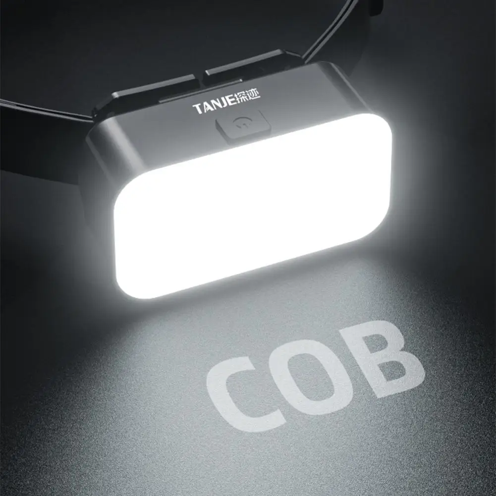 Floodlight LED ไฟหน้า USB แบบชาร์จไฟได้ COB LED ไฟหน้าฉุกเฉิน EDC ไฟฉายตกปลาไฟฉายทํางาน Night O0K6