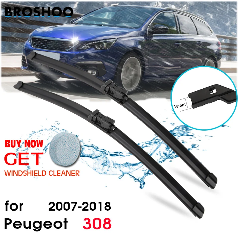 BROSHOO Car Wiper Blades For Peugeot 308 T7 CC/T7 T9(Hatchback SW) 2007 2008 2009 2010 2011 2012 2013 2014 2015 2016 2017 2018