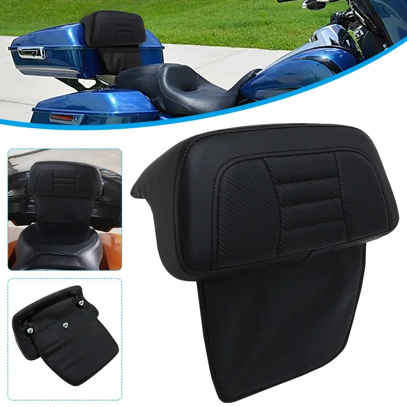 Motorcycle Black Razor Chopped Tour Pack Backrest Pad For Harley Touring Road King Electra Glide Tri Glide 2014-2022