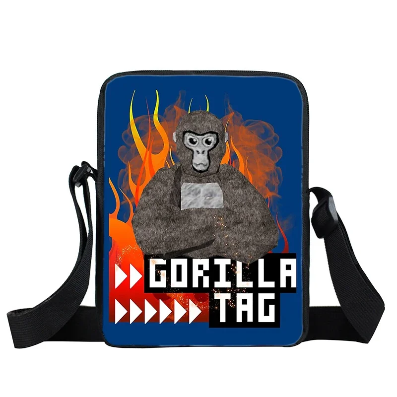 مضحك لعبة الغوريلا العلامة طباعة حقيبة كروسبودي أنيمي الكرتون حقيبة كتف الفتيات حقيبة يد الموضة عادية حقيبة الهاتف المحمول المحافظ هدية