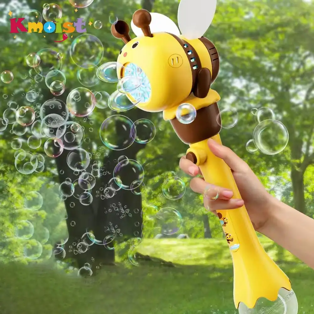 12 Holes Automatic Handheld Light Up Bubble Blowing Machine Bubble Stick Toys for Kids Outdoor Toy Children Birthday Gift