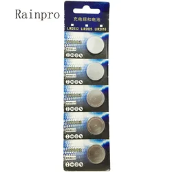 5PCS/LOT LIR2025 2025 New rechargeable button battery 3.6V lithium ion rechargeable battery Card board packaging