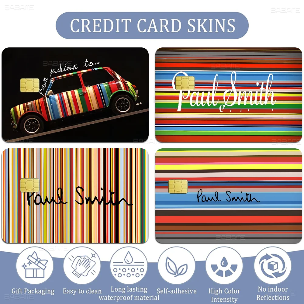 S-Smith fashion P-Paul brand Anime Front Cover Film Sticker Skin for Credit Debit Card Small Large Chip
