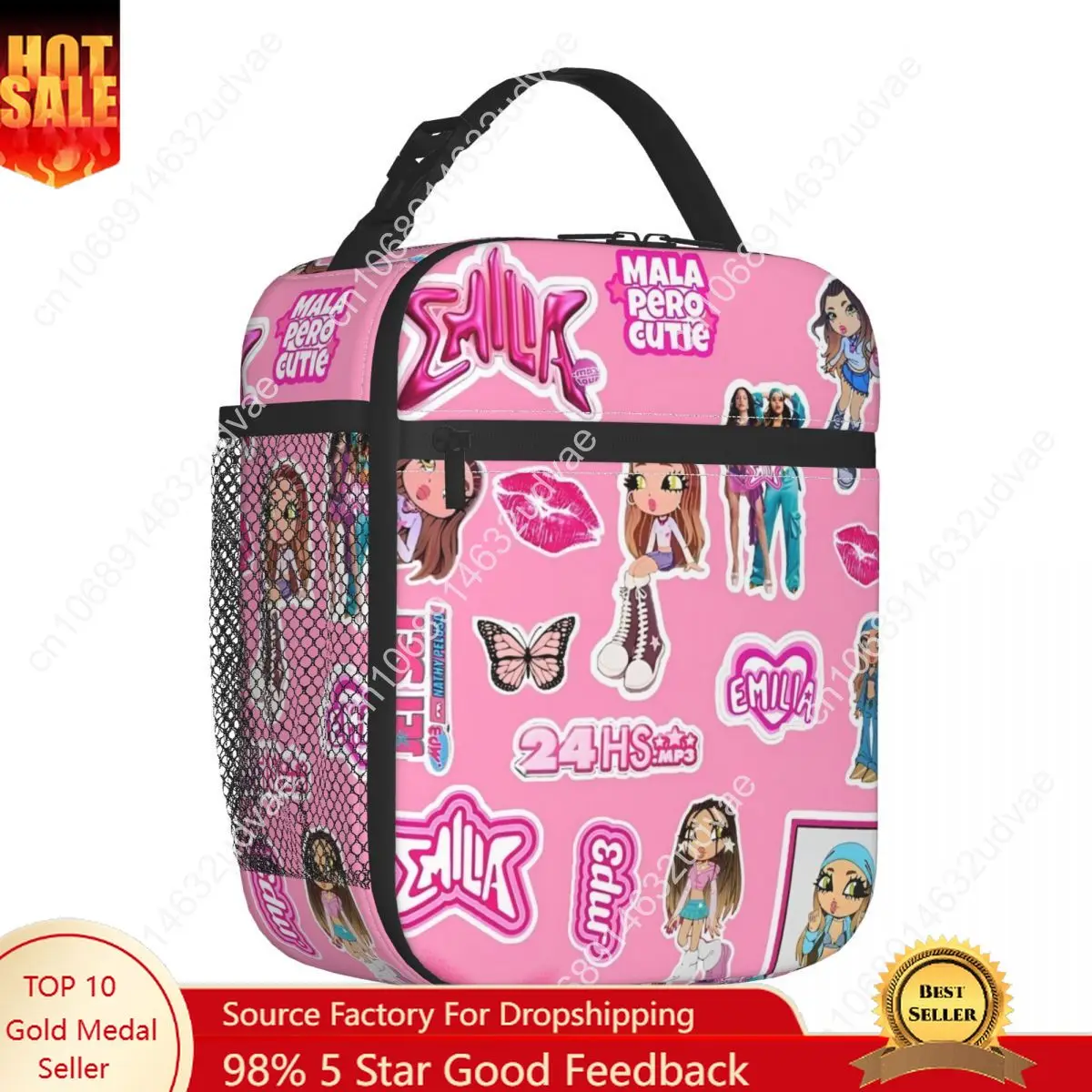 

Emilia Mernes MP3 Insulated Lunch Bag Food Bag Portable Cooler Thermal Lunch Box For Travel