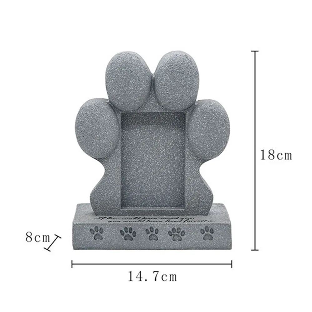 Paw Print Pet Memorial Stone Puppy Tombstone Indoor Outdoor Dog or Cat Grave Loss of Pet's Final Resting Peace