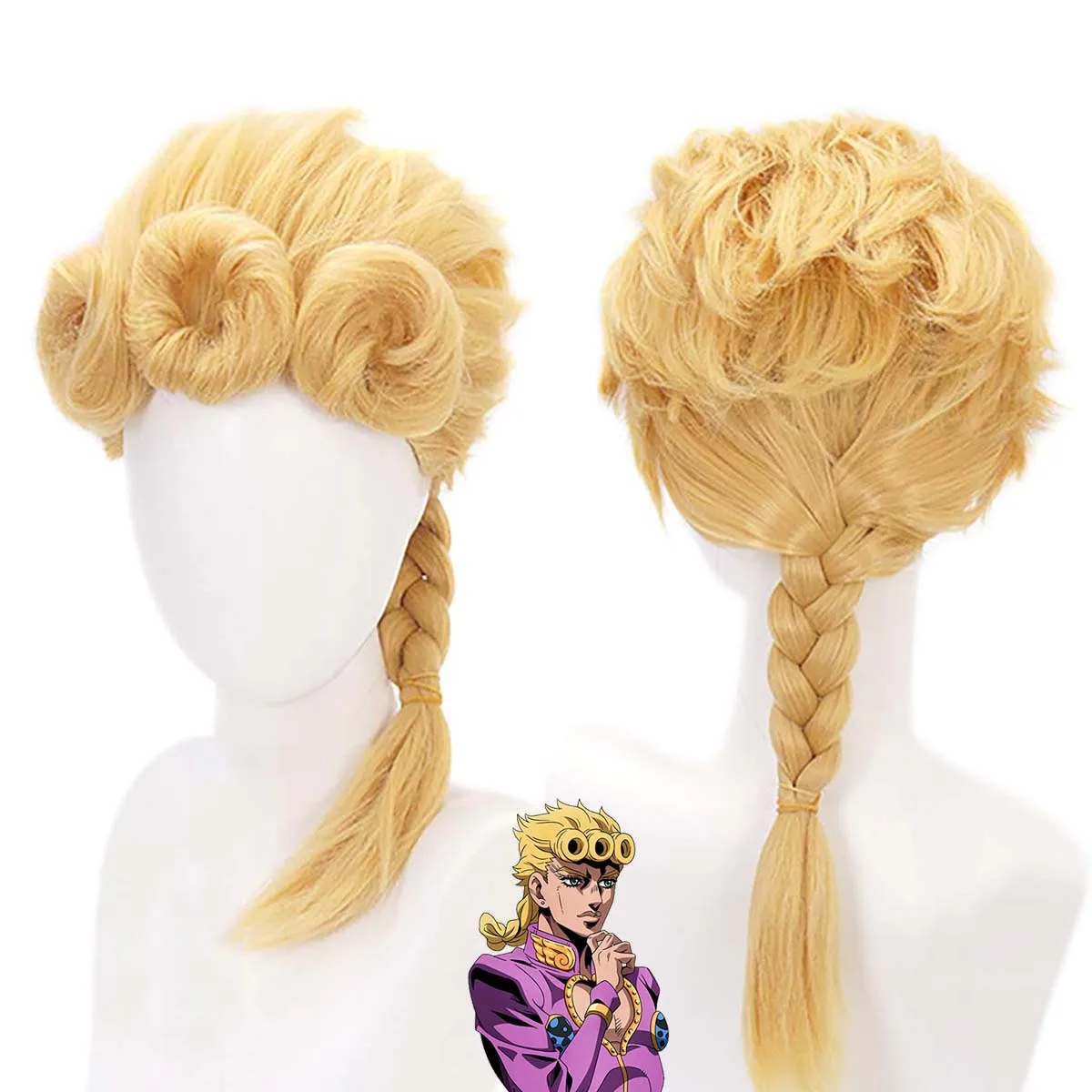 

Невероятные приключения ДжоДжо, Джорно Гиванна, парик для косплея с золотой косой