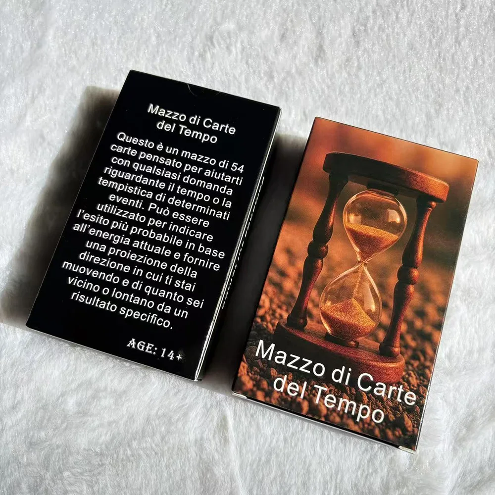 سطح أوراكل تايم إيطالي، 54 بطاقة ذات طابع زمني للاكتشاف الذاتي والعرافة والتنبؤ والتوجيه الروحي، 12 × 7 سم #1