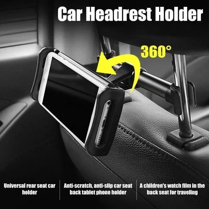 Car Seat Back Tablet Holder Rear Pillow Phone Tablet Stand Headrest Mounting Bracket Support for 4-11 Inch Phone Pad Tablets