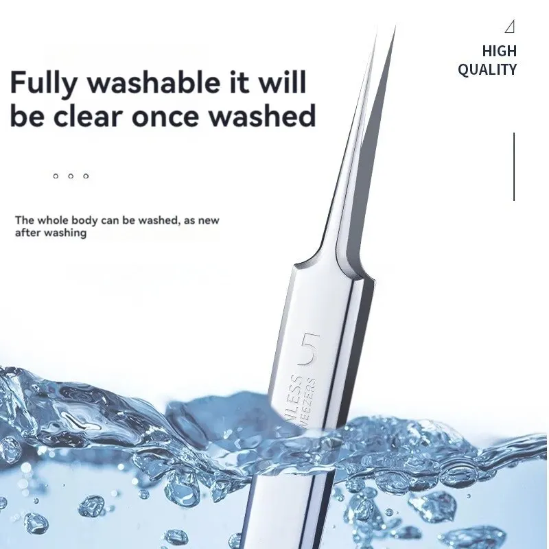 คีมหนีบสิวเสี้ยนทำจากสเตนเลสจำนวน7ชิ้นอุปกรณ์ลอกสิวสิวแหนบสีดำเข็มสำหรับร้านเสริมสวย