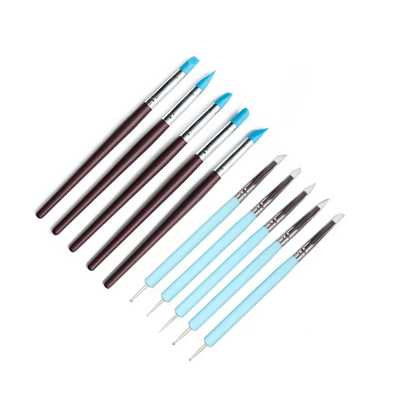 

Pottery Craft Art, Nail Art Embossing, 10pcs/set Double - ended Dotting Tools Set, Pottery Clay Tool, Silicone Brushes