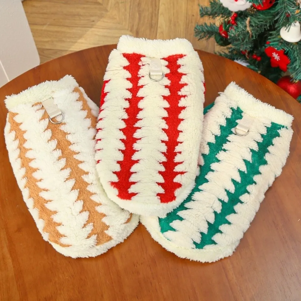 

3XL-8XL Winter Puppy Clothes Christmas Tree Pattern Warm Fleece Dog Vest Dog Sweater Pet Supplies Vest Pitbull New Year's Gift