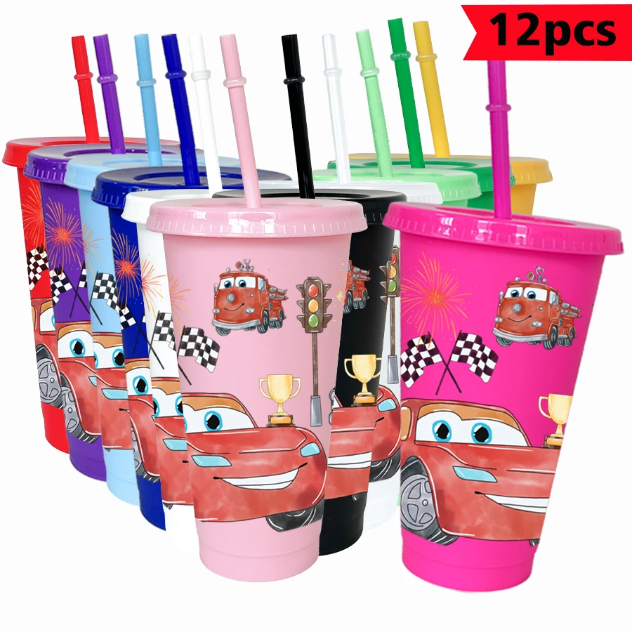 

12PCS/pack Disney, racing, cartoon 26oz multi-color plastic water cup party drinking utensils birthday/back to school gift