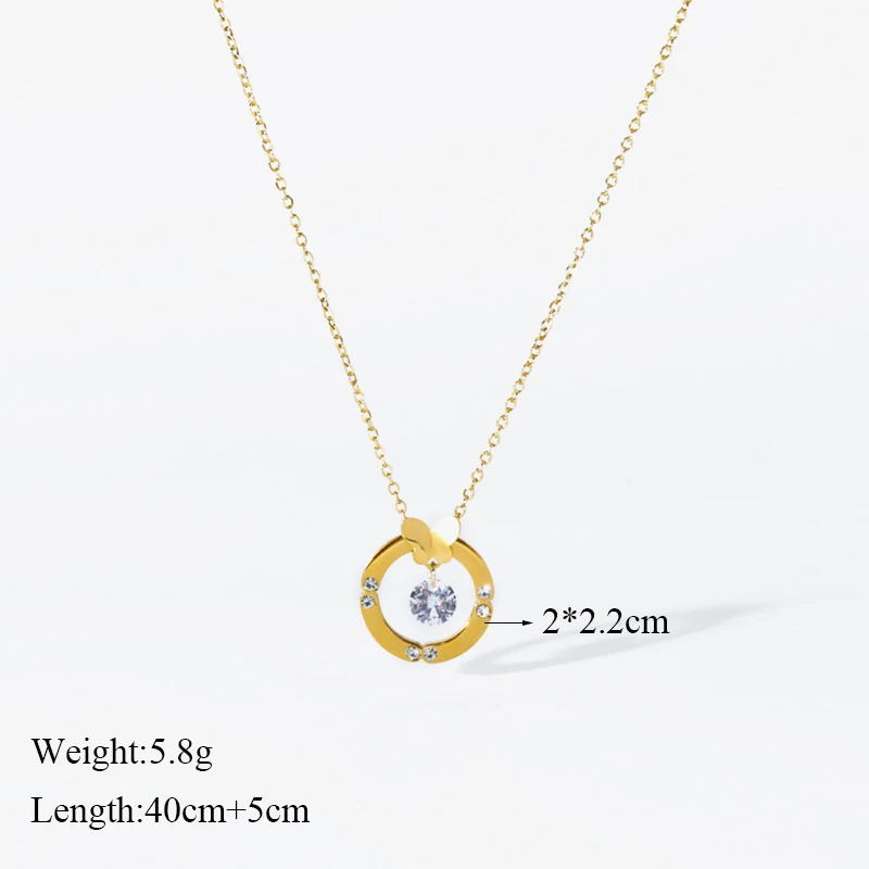 EILIECK 316L Edelstahl Schmetterling Blumen Perlen Anhänger Halskette für Damen Neue Mode Halskette Schmuck Geburtstagsgeschenk – Detail 13