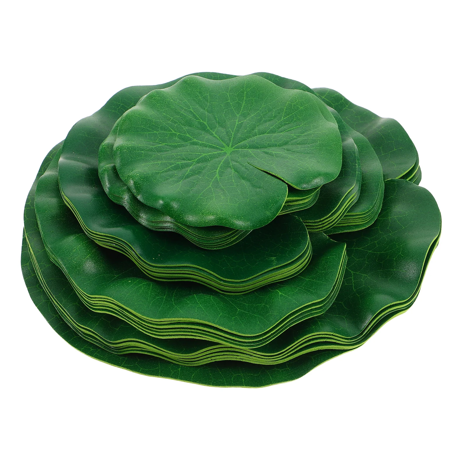 

26Pcs Floating Artificial Lotus Leaf Pond Plants Aquarium Pool Fish Decoration Green Realistic Lily Pads