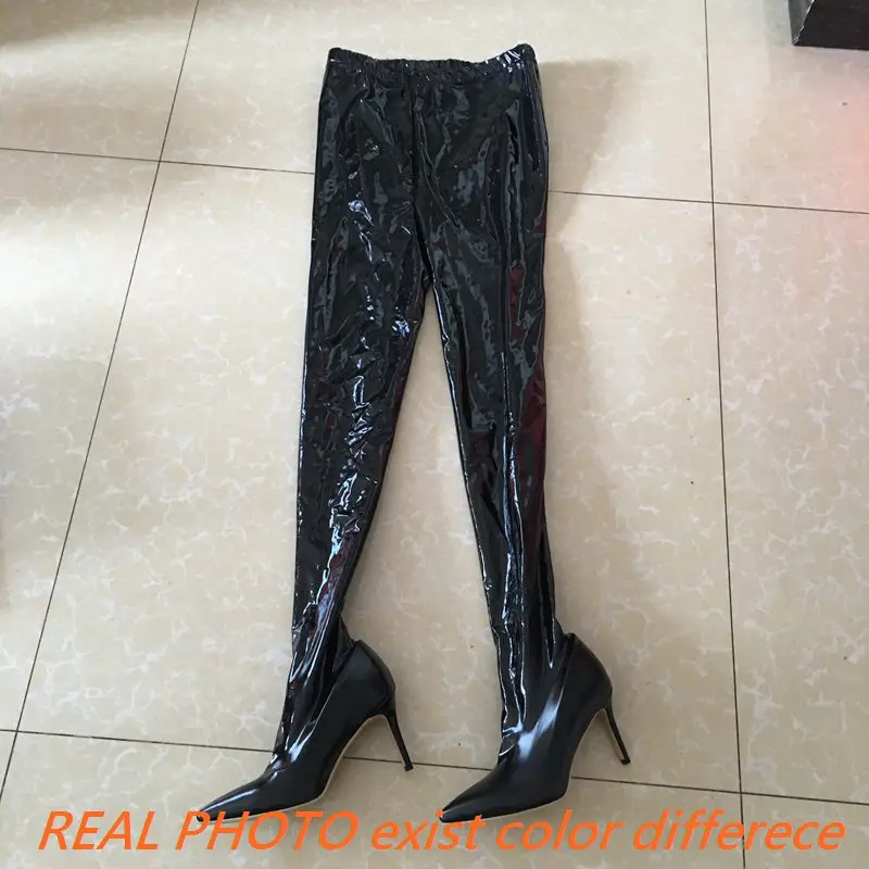 SIMLOVEYO Stretch Pants Boots Women Open Toe Stiletto Size 44 45 46 Sexy Fashion Party Nighclub Lady Bootcut