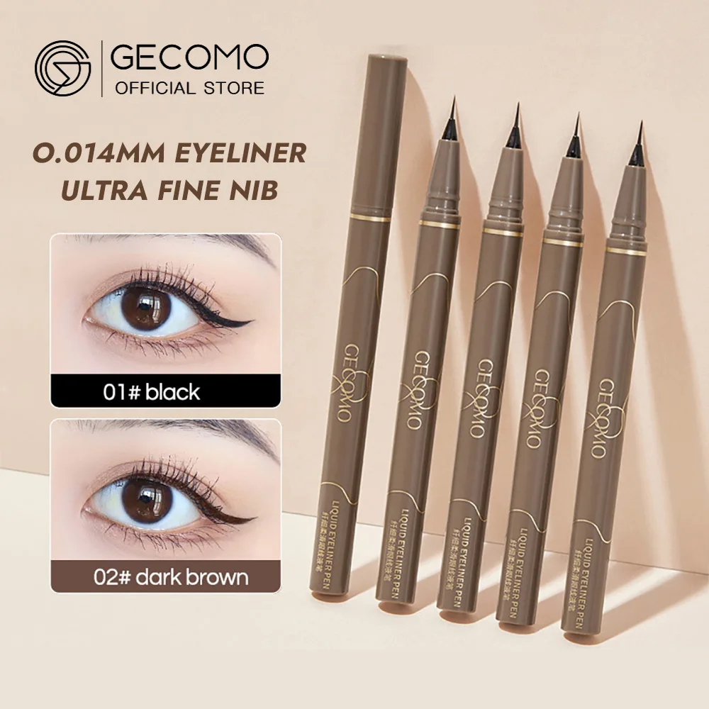 GECOMO Liquid Eyeliner 0.014mm Super Slim Waterproof Quick Dry Long Lasting Color No Smudging Eyeliner Pencil