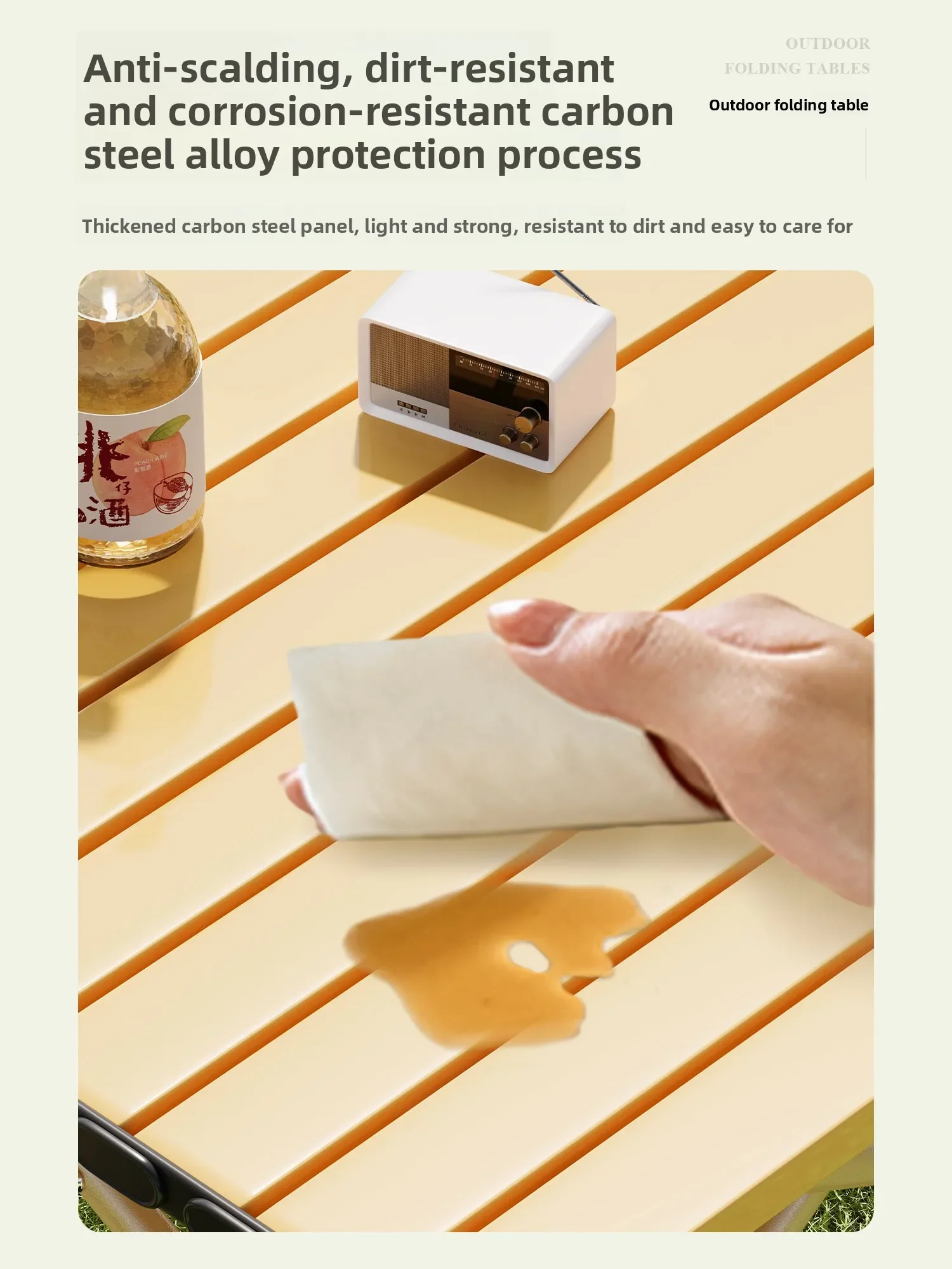 طاولة طعام محمولة في الهواء الطلق، طاولة لف البيض، طاولة نزهة ومجموعة كرسي، طاولة نزهة مربعة صغيرة.