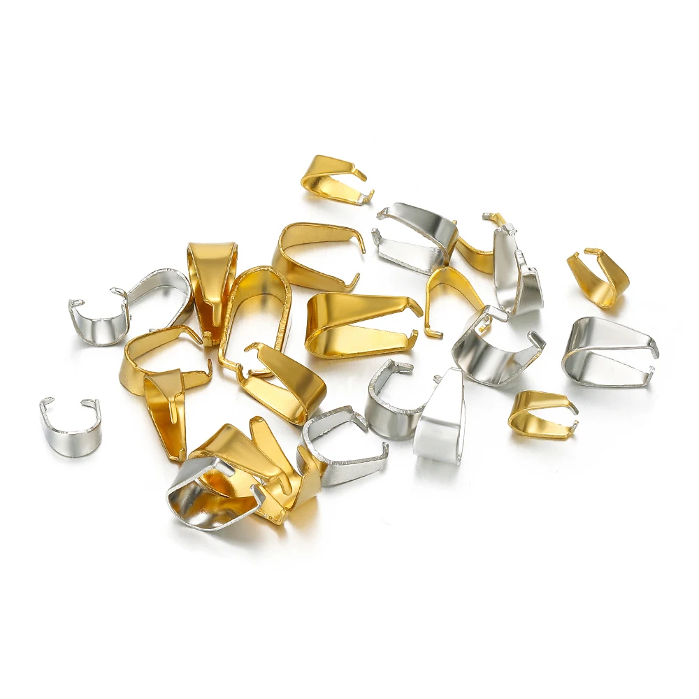 50pcs Stainless Steel Clip Clasps Pendant Buckle Hooks Gold Color Connectors for DIY Handmade Jewelry Making Necklace Material image 4
