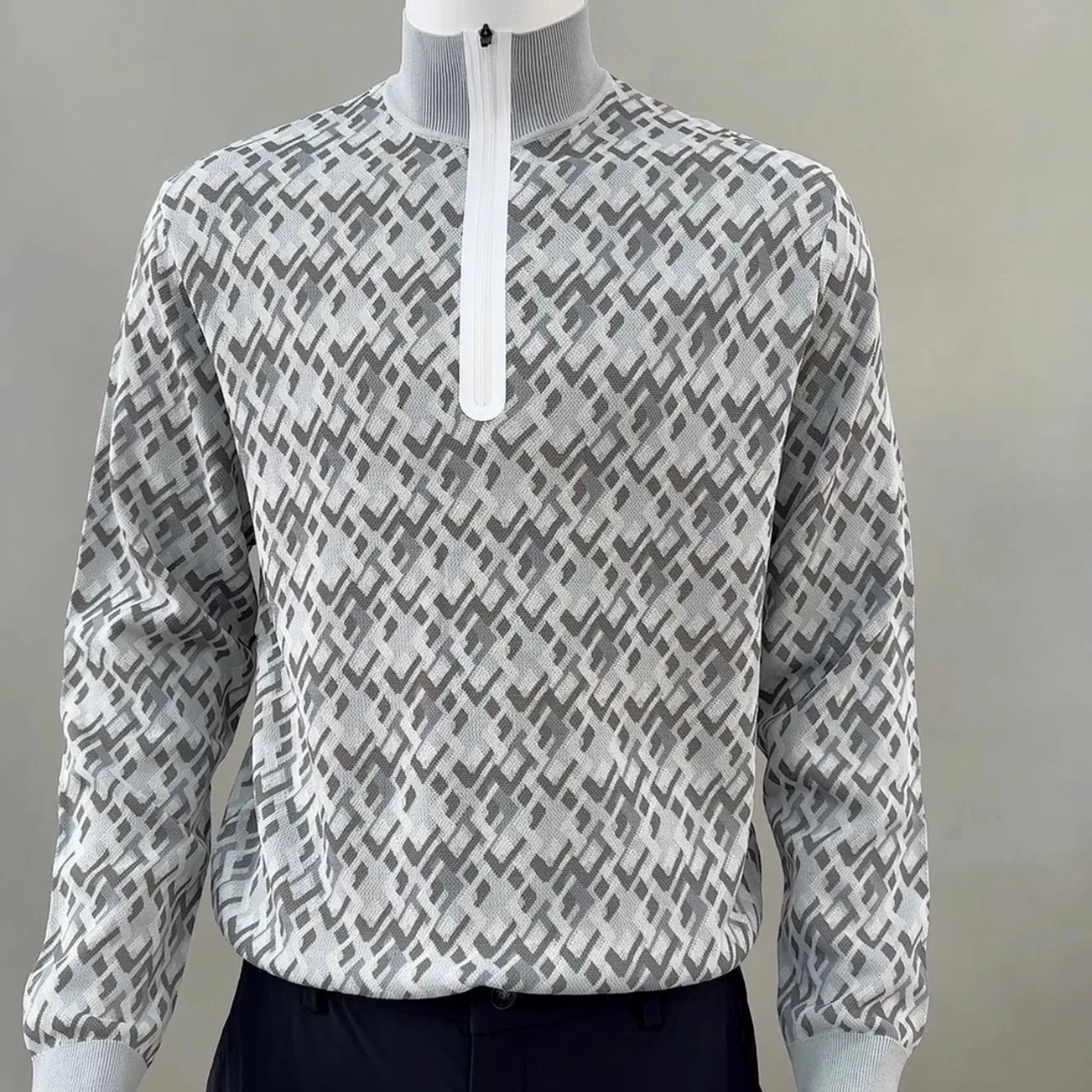 سترة رجالية متماسكة بأكمام طويلة ملابس جولف لخريف/شتاء سترة رياضية أنيقة ومتعددة الاستخدامات للجولف والبيسبول #5