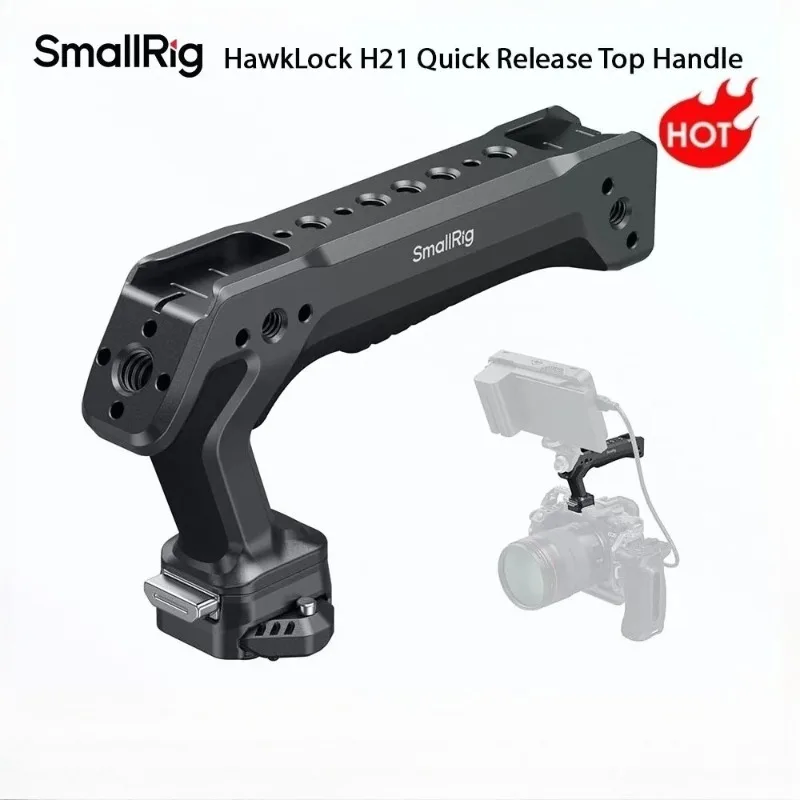 SmallRig 5632 - Manija superior de liberación rápida bidireccional y compatible con riel NATO QR-Slide para ARRI con tornillo de 1/4"-20 con HawkLock H21