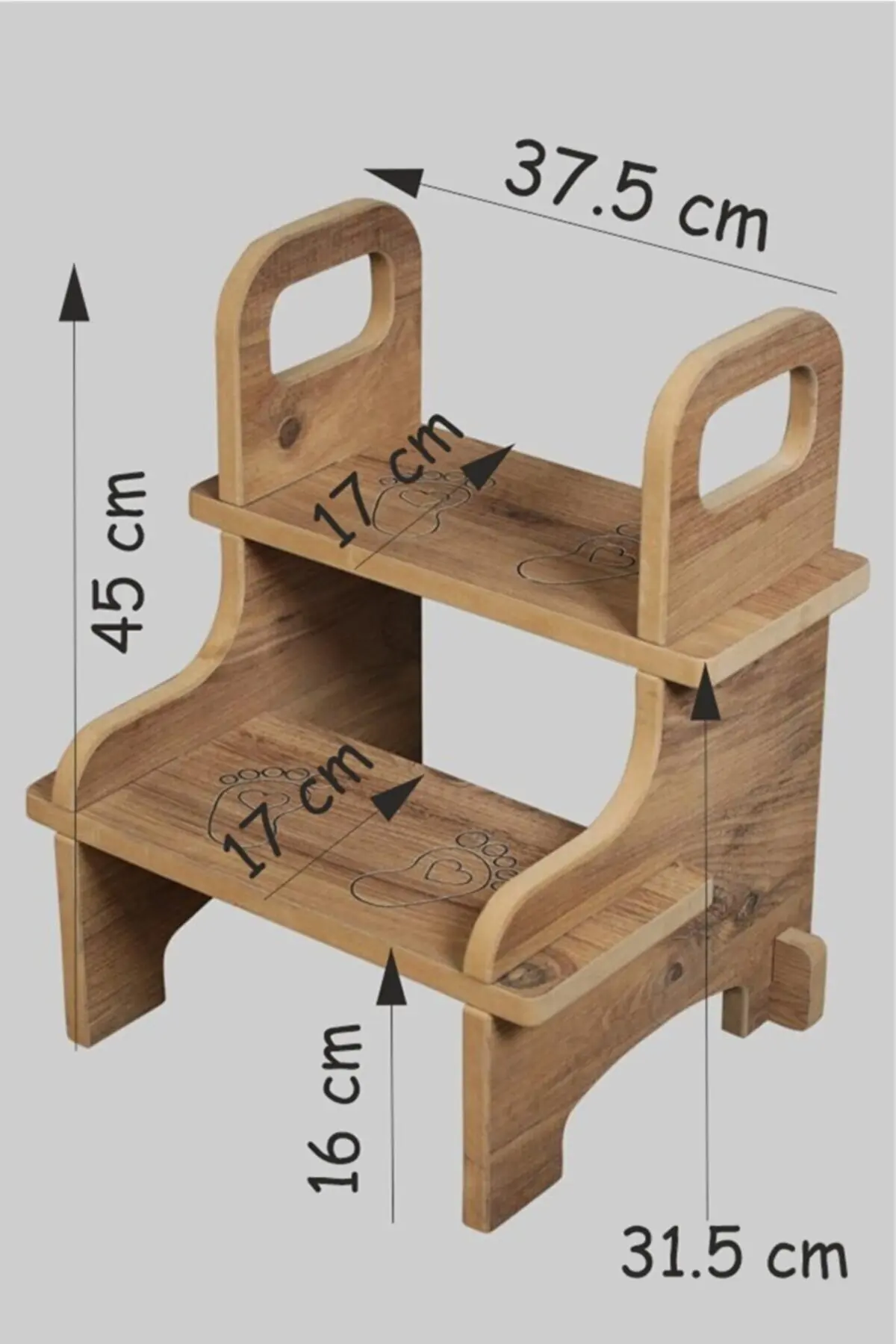 Step Stool Maximum 120 Kg Natural Wood Child Stool Chair Child Baby Bathroom Wc Sink Stair Riser Educational Non-Slip