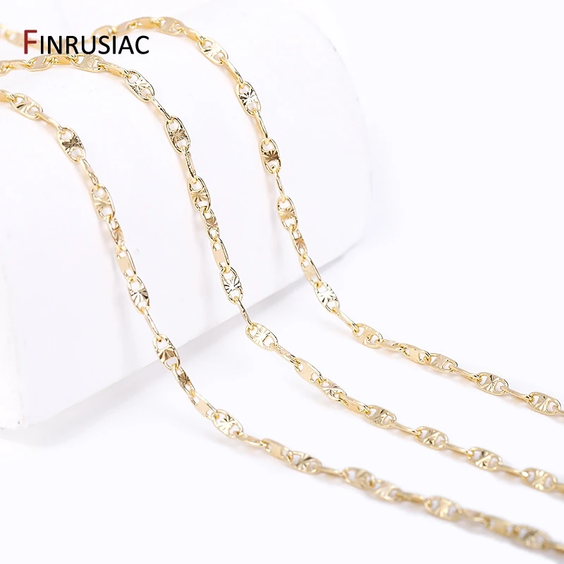 4.5mm*2mm 14K Gold Plated Brass SunFlower Link Chains Bulk For Jewelry Making DIY Necklace Findings Handmade Craft Accessories