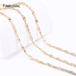 4.5mm*2mm 14K Gold Plated Brass SunFlower Link Chains Bulk For Jewelry Making DIY Necklace Findings Handmade Craft Accessories