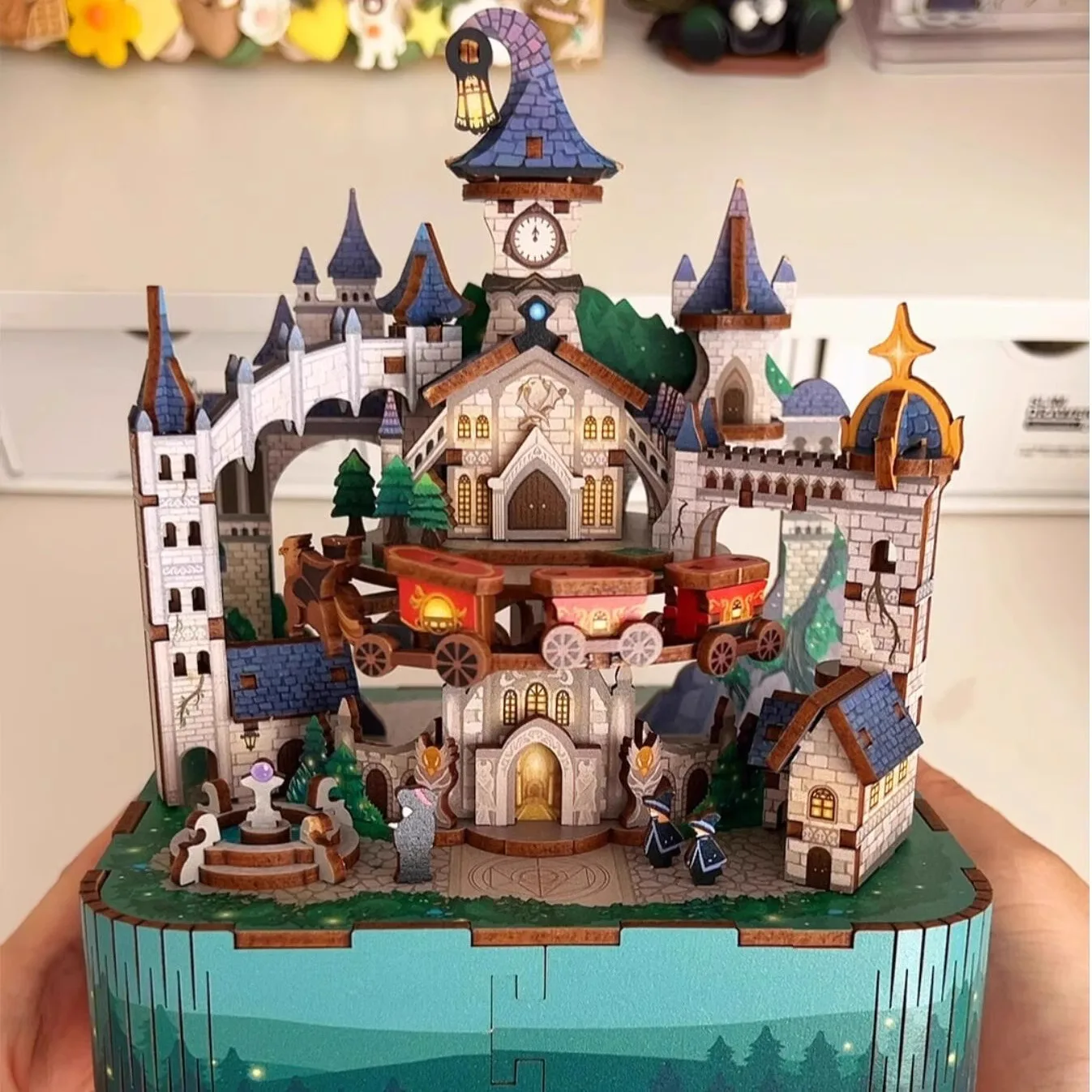 

Волшебный замок, сказка, музыкальная шкатулка, деревянный строительный блок, сборка, музыкальная шкатулка, сделай сам, ручная работа, креативный подарок на день рождения для девочек