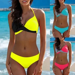 Sexy Bikini Push Up Swimwear Women Brazilain Biquinis Feminino 2024 Mujer Strój kąpielowy Tanga Strój kąpielowy 2-częściowy Zestaw Mujer