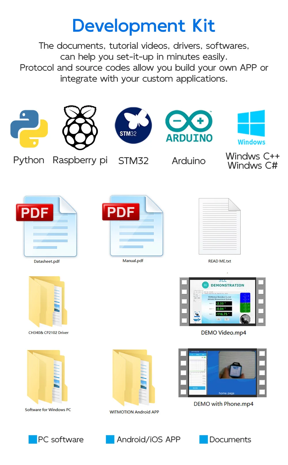 BWT61CL High-Precision Bluetooth Accelerometer+Gyroscope+Angle(XYZ, 100HZ), 6-Axis MPU6050 AHRS Inclinometer, Support PC/Android