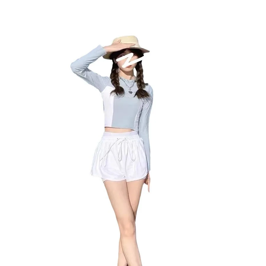 Swimsuit Women Conservative Sexy 2025 New Style Tummy Control Slimming Two-Piece Set Hot Spring Student Sports Swimwear