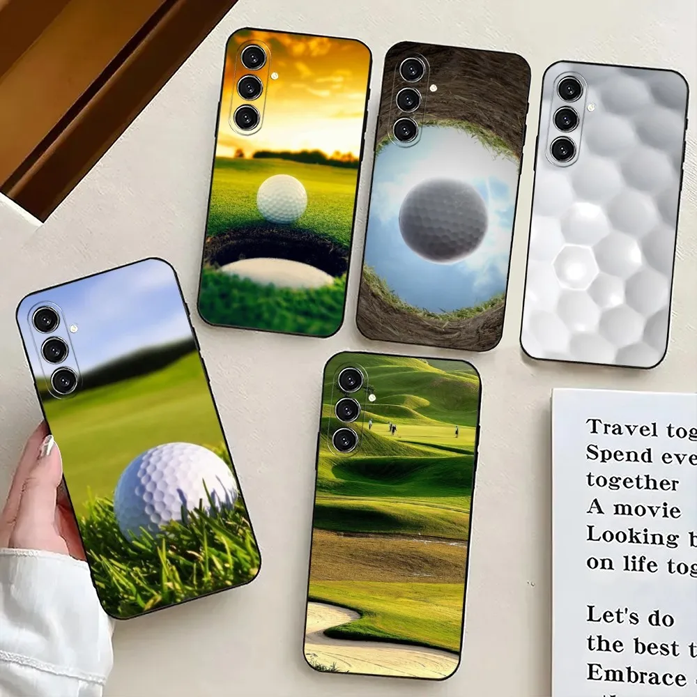 Sport Golf Ball Course Field  Phone Case For Samsung S24,21,22,23,30,Ultra,S20,Plus,Fe,Lite,Note,10,9,5G Black Soft Cover