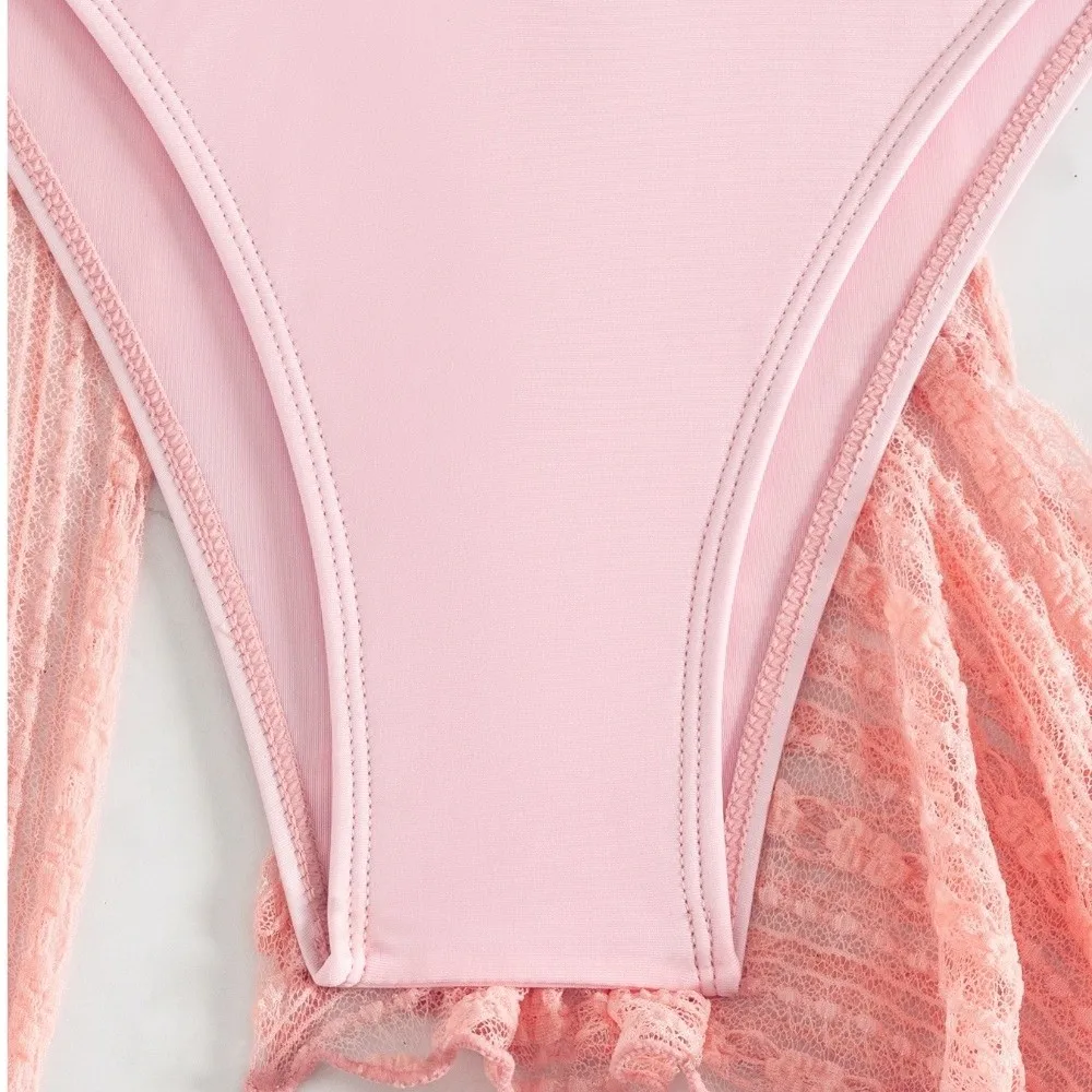 

Комплект из 4 предметов: модный летний женский купальник с длинными рукавами для вечеринок, повседневный купальный костюм для отпуска