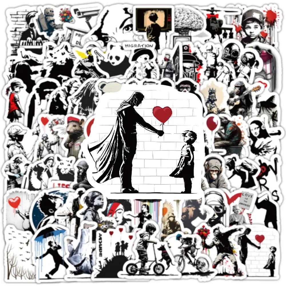 10/30/50/100PCS Banksy Cartoon Stickers Graffiti ART Sticker Waterproof Decoration DIY Luggage Laptop Phone Car Bike Skateboard