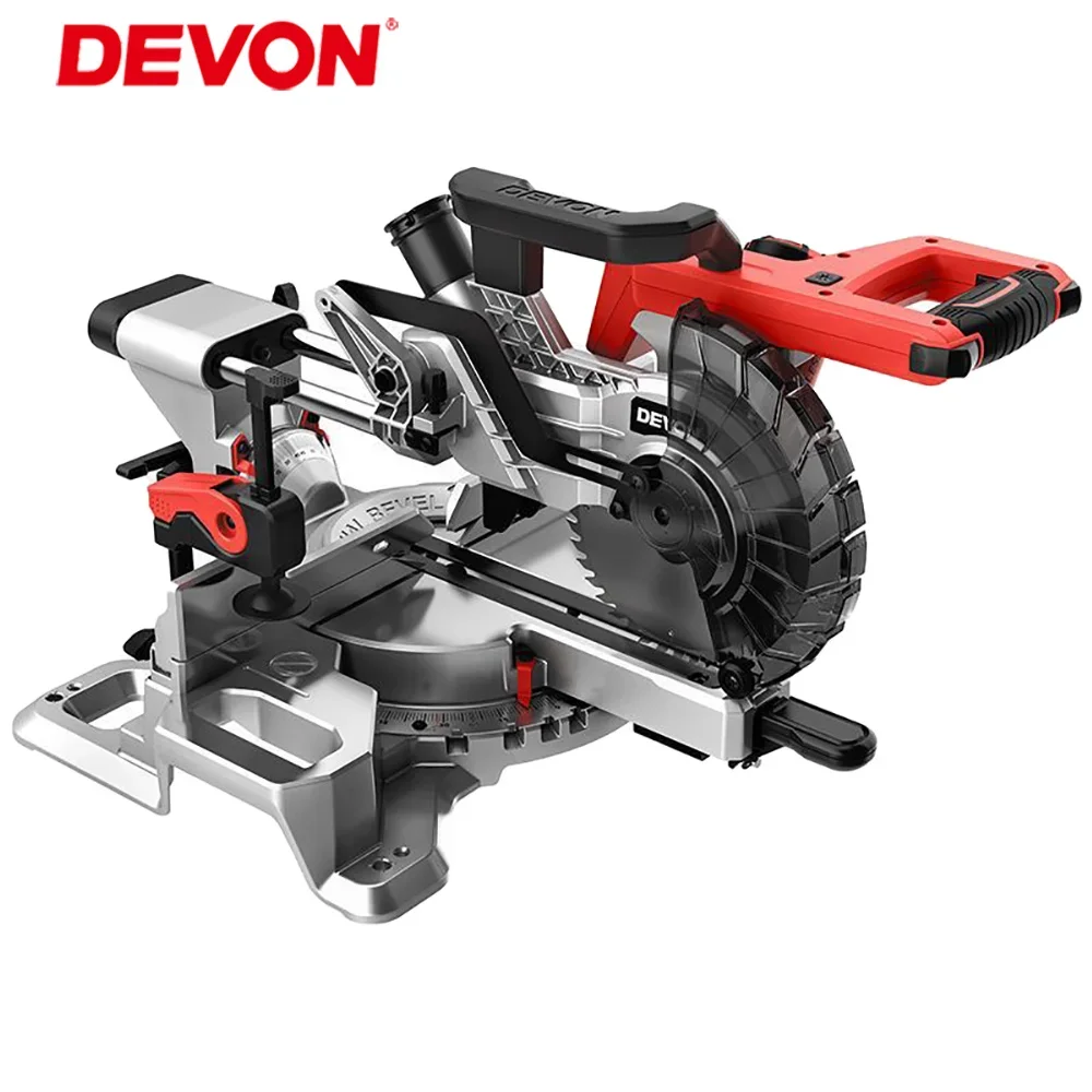 Devon Cordless Miter Saw Brushless 6301-li-20 20v 190x20/30mm 5500rpm Adjustable Degree for Woodworking Universal Flex Battery